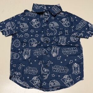Star Wars Kids Navy Button Down Shirt